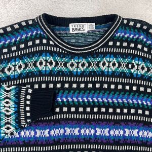 Vintage Trend Basics Knit Sweater Men's XXL Fair Isle Acrylic Cosby 90s Y2K